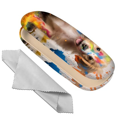 Glasses Case Hard Shell Eyeglass Protective Case Eyeglasses Holder Box with Cleaning Cloth for Women Girls Men Cute - color: L5-dog