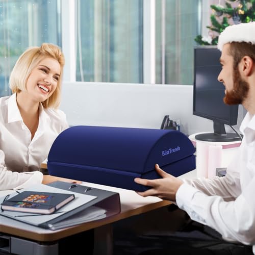 BlissTrends Foot Rest Under Desk, Foot Stool with 2 Adjustable Heights - color: Blue, size: X-Large
