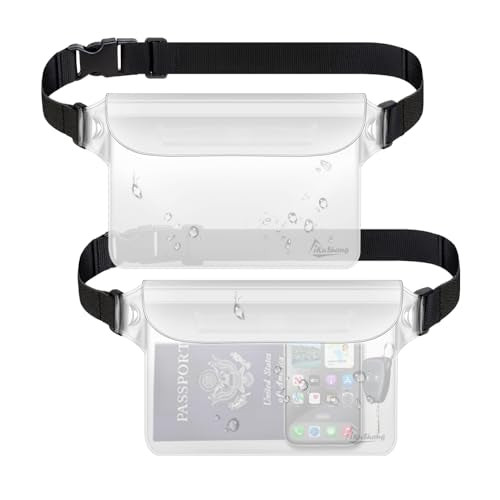 Waterproof Fanny Pack, Dry Bag Phone Pouch for Beach Swimming Kayaking - color: Clear+Clear
