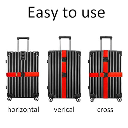 4 Pack Red Luggage Straps, Adjustable Travel Belt for Suitcases, Secure Buckle Suitcase Accessories - color: Red