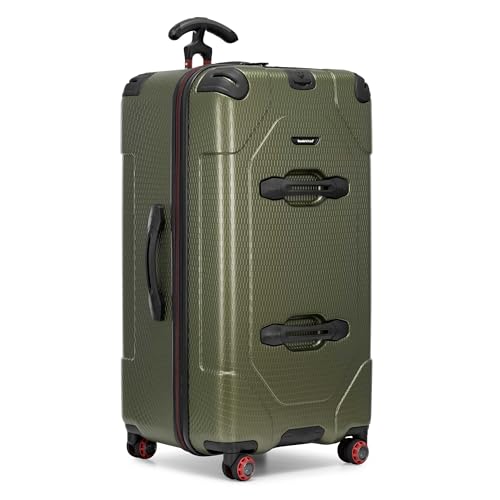 Traveler's Choice Maxporter II Polycarbonate Hardside Trunk with Spinner Wheels, Green, 31-Inch Large Trunk - color: Dark Green, size: 31-inch Large Trunk
