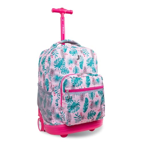 J World New York Sunrise Rolling Backpack Backpack, PALM LEAVES - color: Palm Leaves