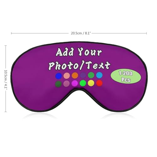 Personalized Eye Mask 1-200 Pcs Custom Eye Cover for Men&Women Customized Eyeshade with Adjustable Strap for Sleeping Travel Work Naps, MediumPurple - color: Mediumpurple