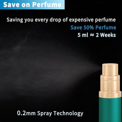 5ml Travel Refillable Perfume Atomizer Bottle Pocket Fragrance Spray, Green - color: Green