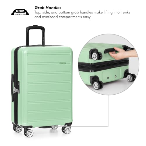 Travel Select Snowcreek Hardside Expandable Spinner Luggage Set w/USB Port, Mint, 3-Piece - color: Mint, size: 3 Piece Set
