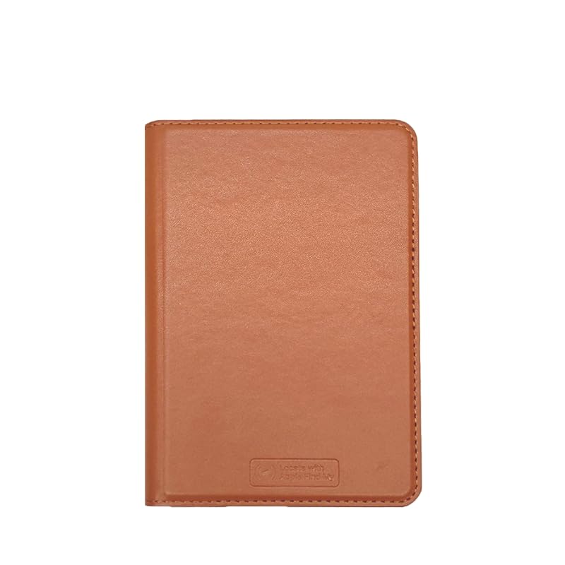Travel Passport Holder, Wireless Charging Tracker, iOS Only – Brown - color: Brown