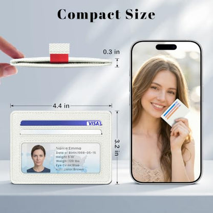 Airkit Small Slim ID Case, Womens Credit Card Holder Wallet, RFID Sleeve - color: Classic White