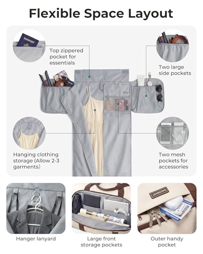 BAGSMART 2-in-1 Garment Duffle Bag with with Shoes Bag, Brown - color: Brown