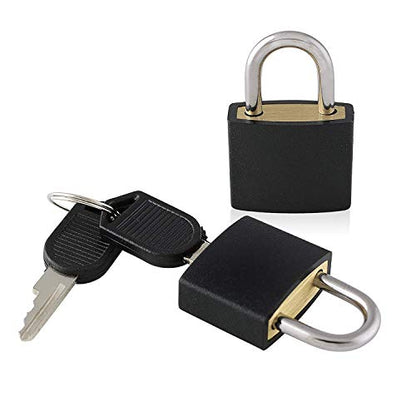 VIP - 8 Pc Metal Padlock Solid Brass Luggage, Backpack, Diary, Jewelry Box, Crafts, School Teaching Lock with Key and Durable Cover (Small, Red) - color: Red, size: Small