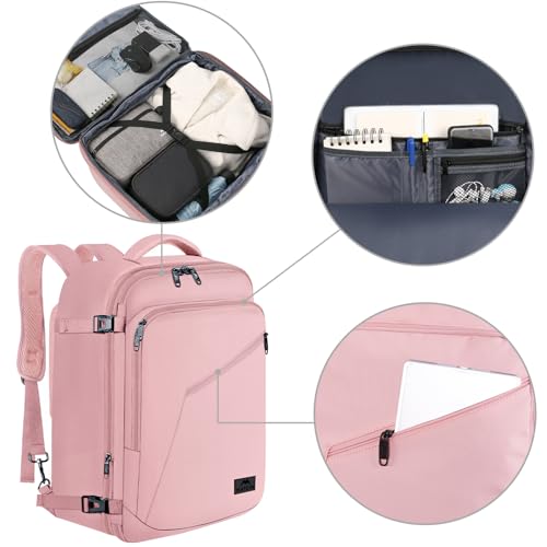 MATEIN Womens Travel Backpack, Extra Large Carryon Backpack for Airplane - color: Pink, size: X-Large