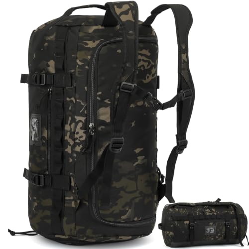 60L Duffle Bag for Travel Gym & Sports Duffel Bag Backpack for Men - color: Camo