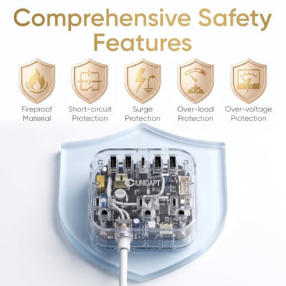 Unidapt Cruise Approved Power Strip, Non Surge, US to Europe Plug Adapter