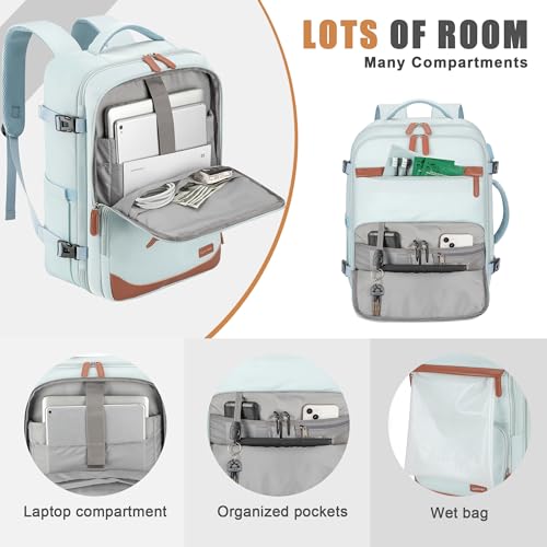 40L Travel Backpack, Flight Approved Carry On Laptop Backpack - color: Blue, size: Large