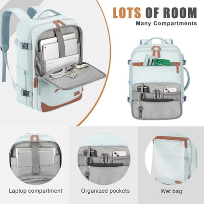 40L Travel Backpack, Flight Approved Carry On Laptop Backpack - color: Blue, size: Large