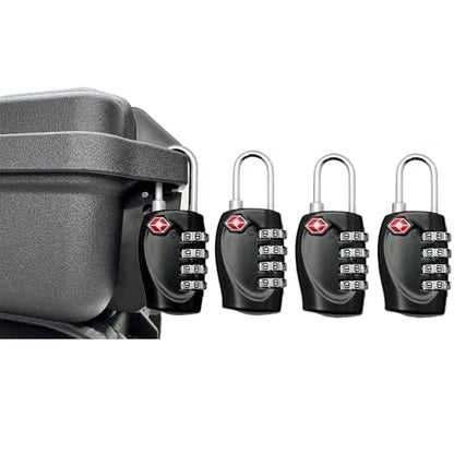 LAFENLIN TSA Combo Lock 4-Pack for Pistol Cases,4-Digit Small Padlock,Black - color: Black - 4 Pack