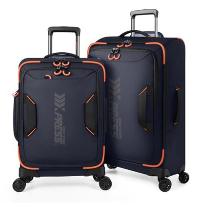 2-Piece Set(22/26in) Softside Luggage Sets w/Spinner Wheels - color: Blue, size: 2-Piece Set (22"/26'')