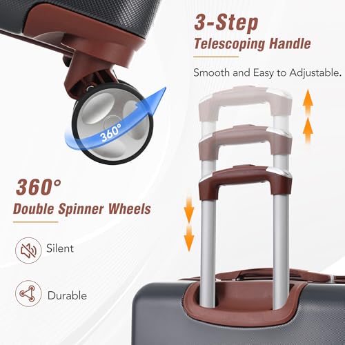 Carry on Luggage with Wheels 4 Piece Hardshell Suitcase Set Spinner,A2 - color: A2