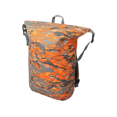 geckobrands Lightweight 30L Waterproof Backpack - Lightweight Watertight Outdoor Bag Hiking Traveling Light Water Activities - color: Ember Geckoflage