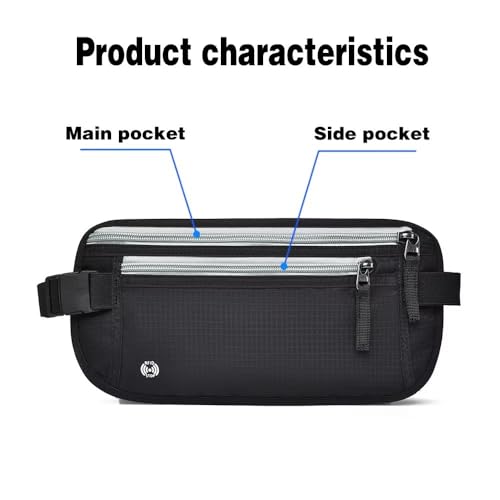 Money Belt for Travel, Black - color: Black