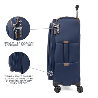 Travelpro Crew Classic Softside Checked Luggage, Blue, 25-Inch - color: Patriot Blue, size: Checked Medium