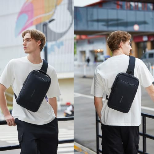 VGOAL Anti‑Theft Sling Bag USB Charging Chest Bag For Daily Commute - color: Ks3331-black
