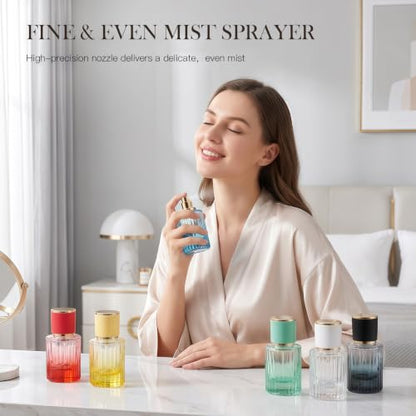 ptlsy Empty 30ml Glass Refillable Travel Perfume Spray Bottle Set, 12 Pack - size: 30ml*12pcs