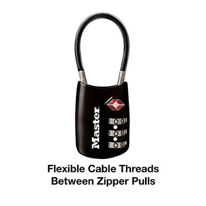 Master Lock 4688D Accepted Set Your Own Combination TSA Approved Luggage Lock, 1 Pack, Black - color: Black, size: 1 Pack