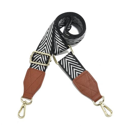 LEMEDE Purse Strap Replacement Crossbody 1.5" Wide Shoulder Strap Adjustable Straps Handbag Strap Replacement Belts - color: Brown-38g-arrow-black