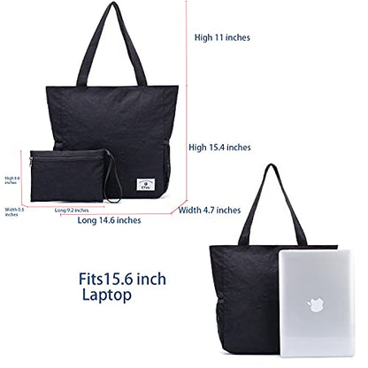 ETidy Large Capacity Foldable Tote Bag With Zipper - color: Green Pineapple