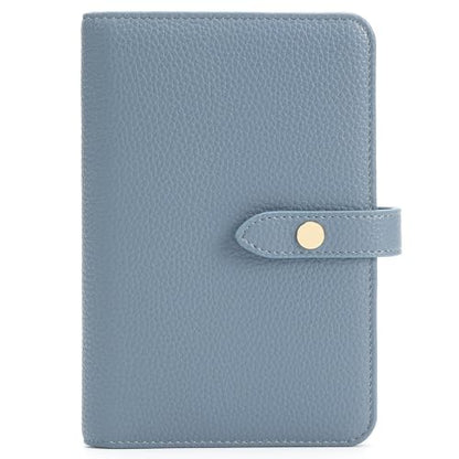 Passport Holder Cover PU Leather Travel Wallet Case RFID Blocking Travel Document Organizer for Women and Men Scandihome Series - color: Blue
