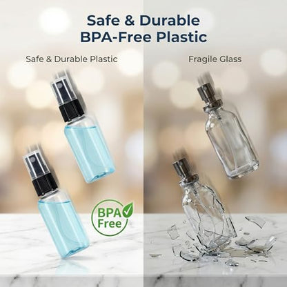 Small Travel Spray Bottles, 2 PCS 1 oz Mini Spray Bottles - Fine Mist Spritzer for Perfume, Sanitizer, Art & Plants, TSA Approved Leak-Proof Refillable Bottles
