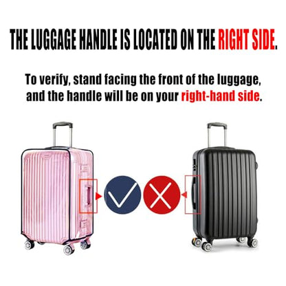 24 Inch PVC Clear Suitcase Cover (Black Trim) - size: 24"