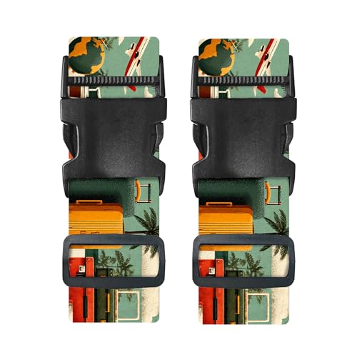 Nuxovilar Luggage Straps Set for Suitcase 1.96x90.5in Polyester - color: YLU10340, size: 1.96"x90.5"