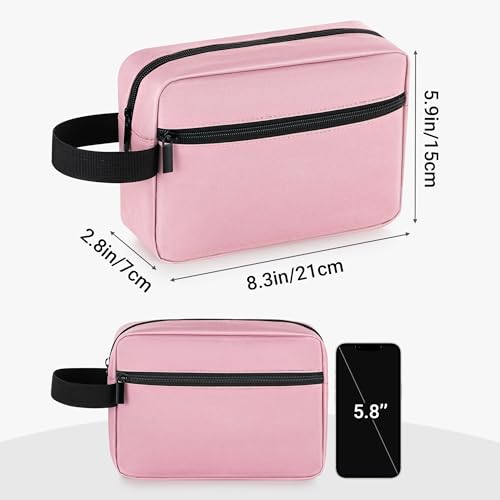 Elviros Hanging Toiletry Bag, Travel Makeup Dopp Kit, Small, Pink - color: Pink, size: Small