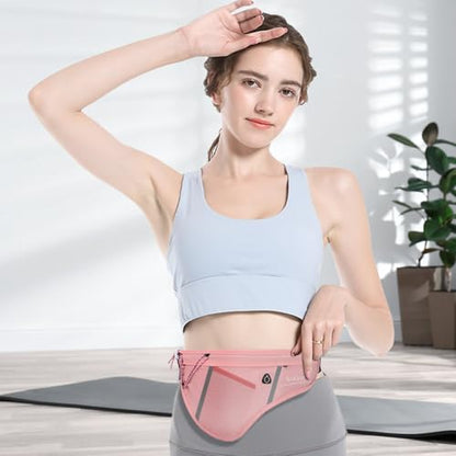 SooGree Men Women Sports Running Waist Bag, Waterproof Fanny Packs with Adjustable Belt, Waist Fanny Pack Bag with Water Bottle Holde for Running Hiking Walking Biking - color: GSP8807-Black
