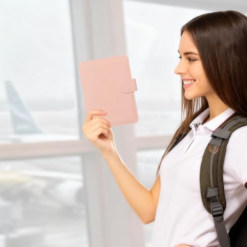 Passport Holder Cover, ACdream Protective Premium Leather RFID Blocking Wallet Travel Case for Passport/Credit Card/Air Ticket, - color: Pink*
