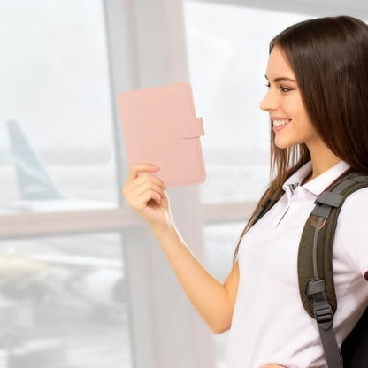 Passport Holder Cover, ACdream Protective Premium Leather RFID Blocking Wallet Travel Case for Passport/Credit Card/Air Ticket, - color: Pink*