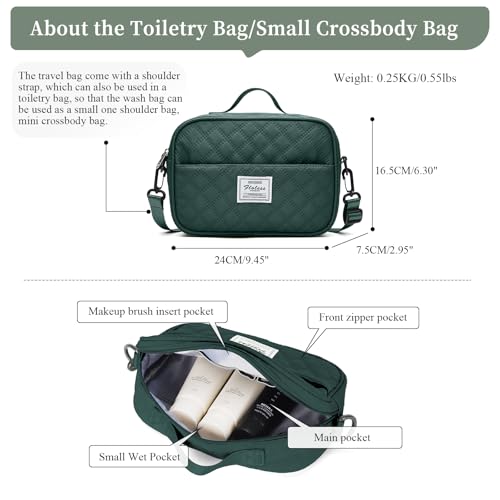 Weekender Bags for Women, Travel Duffel Bag with Shoes Compartment - color: Grid-OliveGreen, size: Large