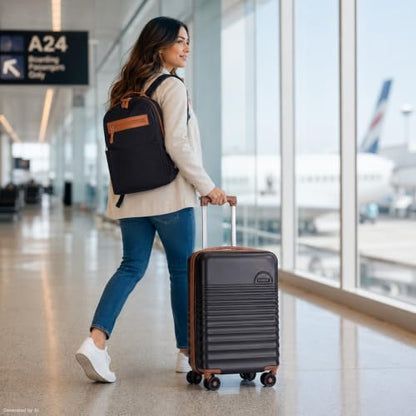 Luggage Sets 3Piece, Carry On Luggage 20in HardShell Suitcases sets - color: Black, size: 3 Piece Sets (20/BP/TB)
