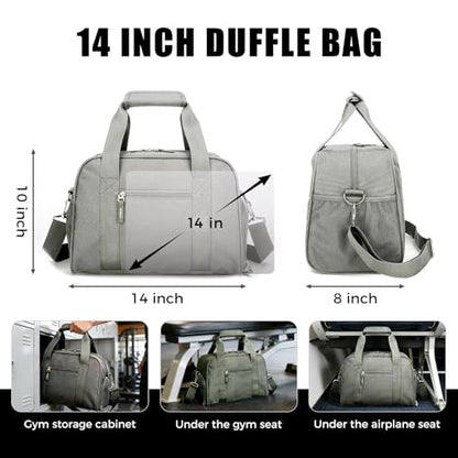 Searock 14 inch Small Gym Bag with Shoe Compartment - color: Grey, size: 14 x 8 x 10″ (Small)