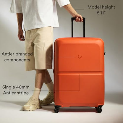 ANTLER - Single Stripe Hardside Luggage 32 Inch Large Suitcase - Durable, Lightweight & Expandable, 4 Spinner Wheels - Adjustable Handle, TSA Lock - Ember - color: Ember, size: Large