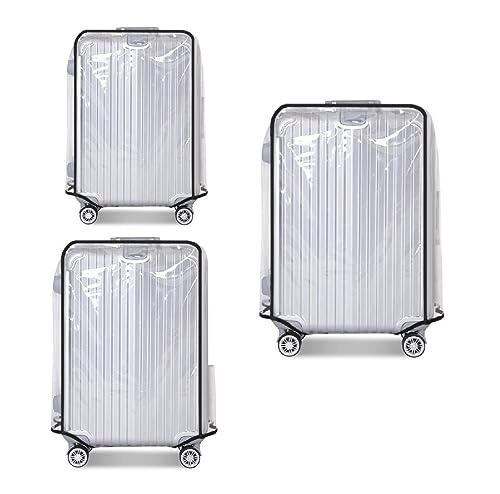 Clear PVC Luggage Cover Protectors - Transparent Waterproof Suitcase Sleeve for 20"+24"+28" Wheeled Suitcases (3PCS) - color: 3PCS