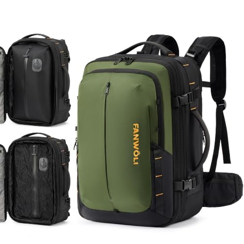 Fanwoli Vacuum Travel Backpack,One-Button Compression,Expandable Carry-On - color: Green