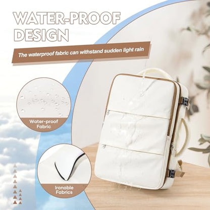 suradar Travel Backpack Carry On Backpack Flight Approved - color: Z2-beige Brown