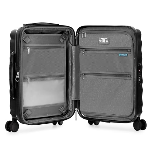 Traveler's Choice Edinburgh II Hardside Spinner Luggage, TSA Lock, Black, 21" Carry-on - color: Black, size: 21" Carry-on
