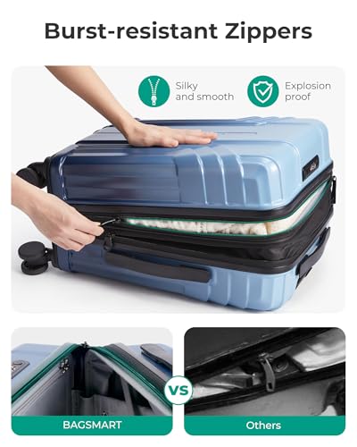 BAGSMART Expandable Carry On Luggage 22x14x9 Airline Approved,Gradient Blue - color: Gradient blue, size: Expandable Carry On 20 Inch