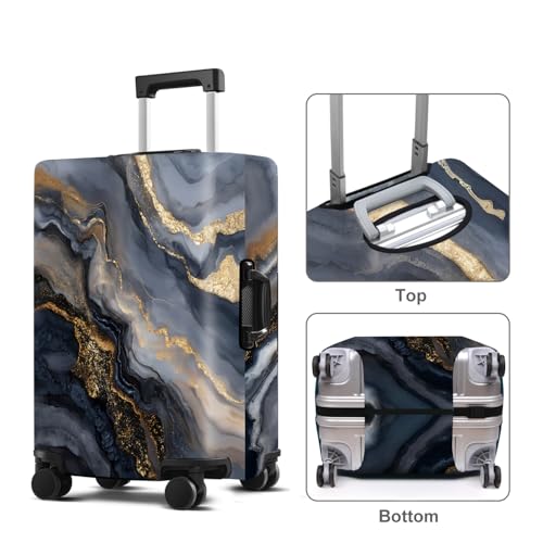 Black Marble Luggage Cover Washable Suitcase Cover Protector Fit 32-34 Inch Luggage Durable Travel Bag Cover with Zipper Closure XL - color: black marble, size: XL(32-34inch suitcase)