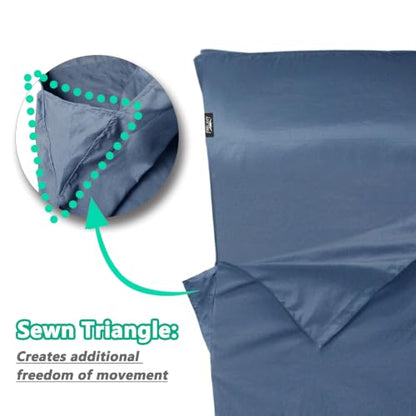 Frelaxy Sleeping Bag Liner, XL Travel Sheet for Camping, Hotels and Hostels - color: Midnight Blue - No Zipper
