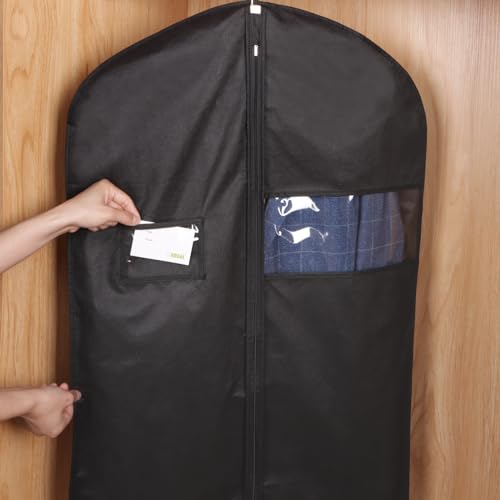 KEEGH 40 inch Suit Cover Bags for Men, Black Garment Bags (Set of 10) - size: 40"-10pcs
