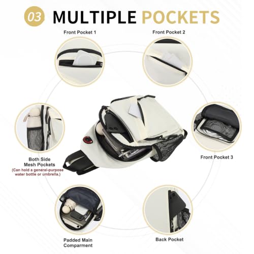 Sling Bag for Men Women,Convertible Crossbody Backpack Chest Bag - color: Beige, size: Large